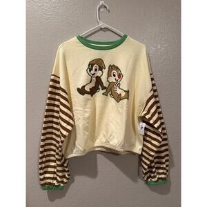NWT Disney Park Chip n Dale Winter Christmas Fall Cream Brown Long Sleeve M L XL